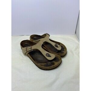 Birkenstock Gizeh Thong Tan Brown Leather Regular Width EU 38 US L7